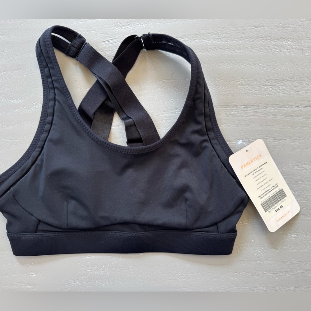 Fabletics Black Cross-Back Sports Bra
